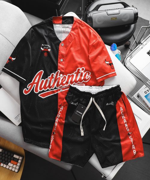 Áo Bóng Chày BUFFALO và quần 2 MẶT ACHANG chất lussi mesh thoáng mát, phù hợp thể thao vận động thời trang