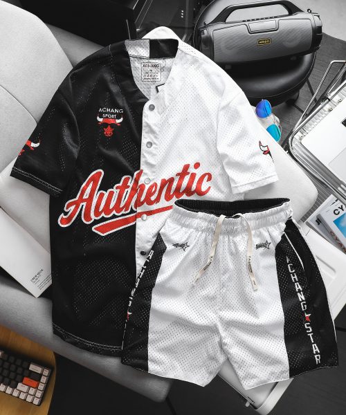 Áo Bóng Chày BUFFALO và quần 2 MẶT ACHANG chất lussi mesh thoáng mát, phù hợp thể thao vận động thời trang